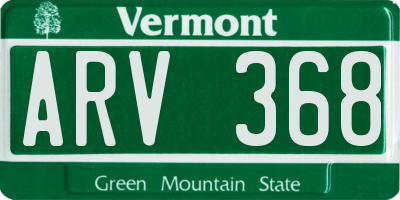 VT license plate ARV368