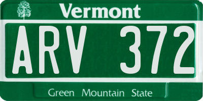 VT license plate ARV372