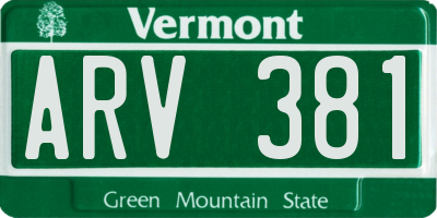 VT license plate ARV381