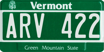 VT license plate ARV422