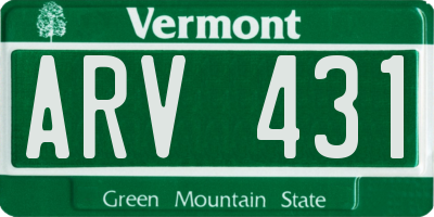 VT license plate ARV431