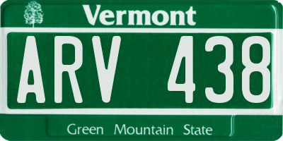 VT license plate ARV438