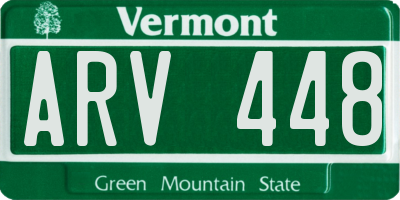 VT license plate ARV448
