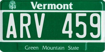 VT license plate ARV459