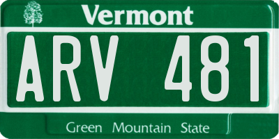 VT license plate ARV481