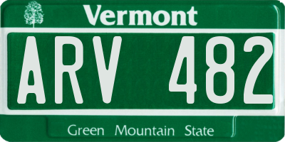 VT license plate ARV482