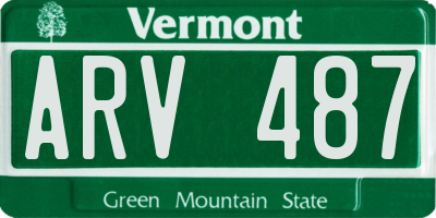 VT license plate ARV487