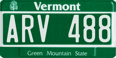 VT license plate ARV488