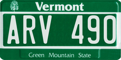 VT license plate ARV490