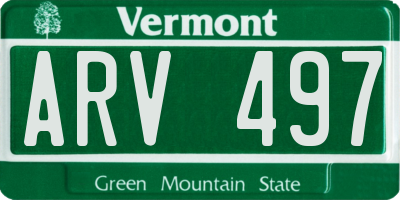 VT license plate ARV497