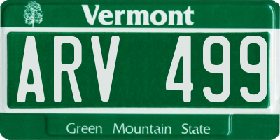 VT license plate ARV499