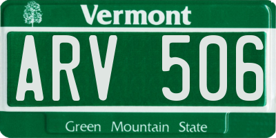VT license plate ARV506
