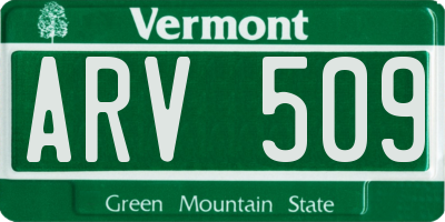 VT license plate ARV509