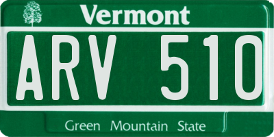 VT license plate ARV510