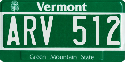 VT license plate ARV512