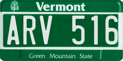 VT license plate ARV516