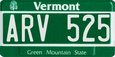 VT license plate ARV525