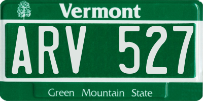 VT license plate ARV527