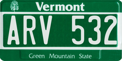 VT license plate ARV532
