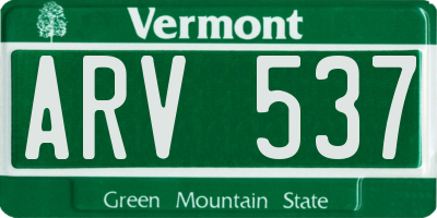 VT license plate ARV537