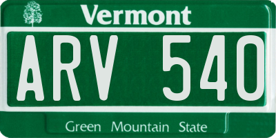 VT license plate ARV540