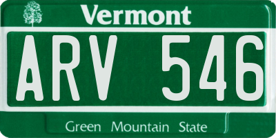 VT license plate ARV546