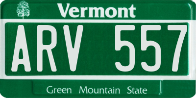 VT license plate ARV557