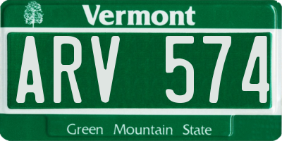 VT license plate ARV574