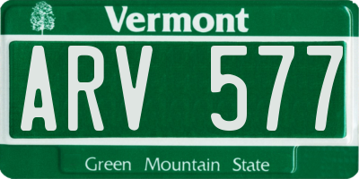 VT license plate ARV577