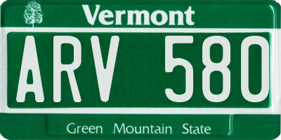 VT license plate ARV580