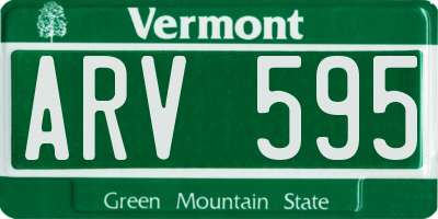 VT license plate ARV595