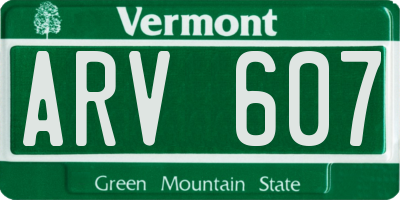 VT license plate ARV607