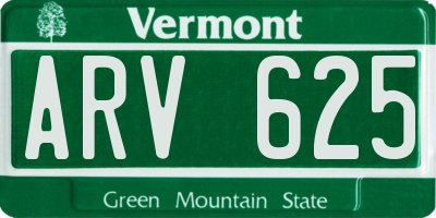 VT license plate ARV625