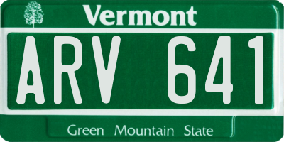 VT license plate ARV641