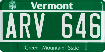 VT license plate ARV646