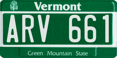 VT license plate ARV661