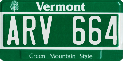 VT license plate ARV664