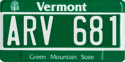 VT license plate ARV681