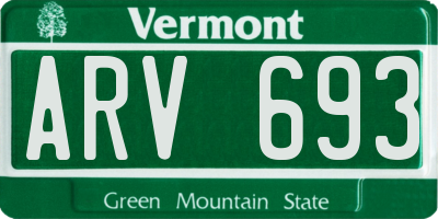 VT license plate ARV693