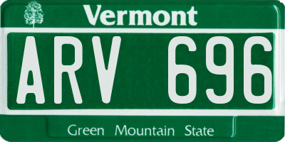 VT license plate ARV696