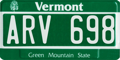 VT license plate ARV698