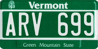 VT license plate ARV699