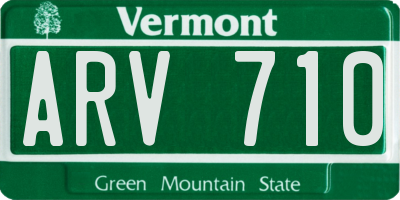 VT license plate ARV710