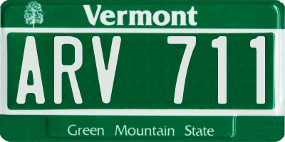 VT license plate ARV711