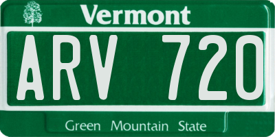 VT license plate ARV720