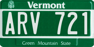 VT license plate ARV721