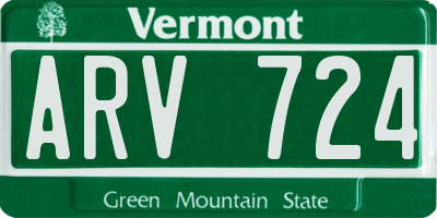 VT license plate ARV724