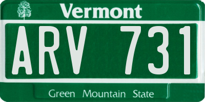VT license plate ARV731