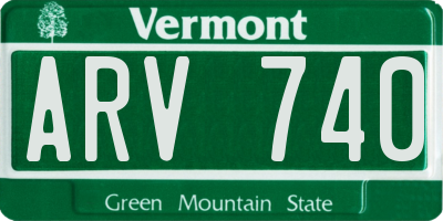 VT license plate ARV740