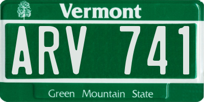 VT license plate ARV741